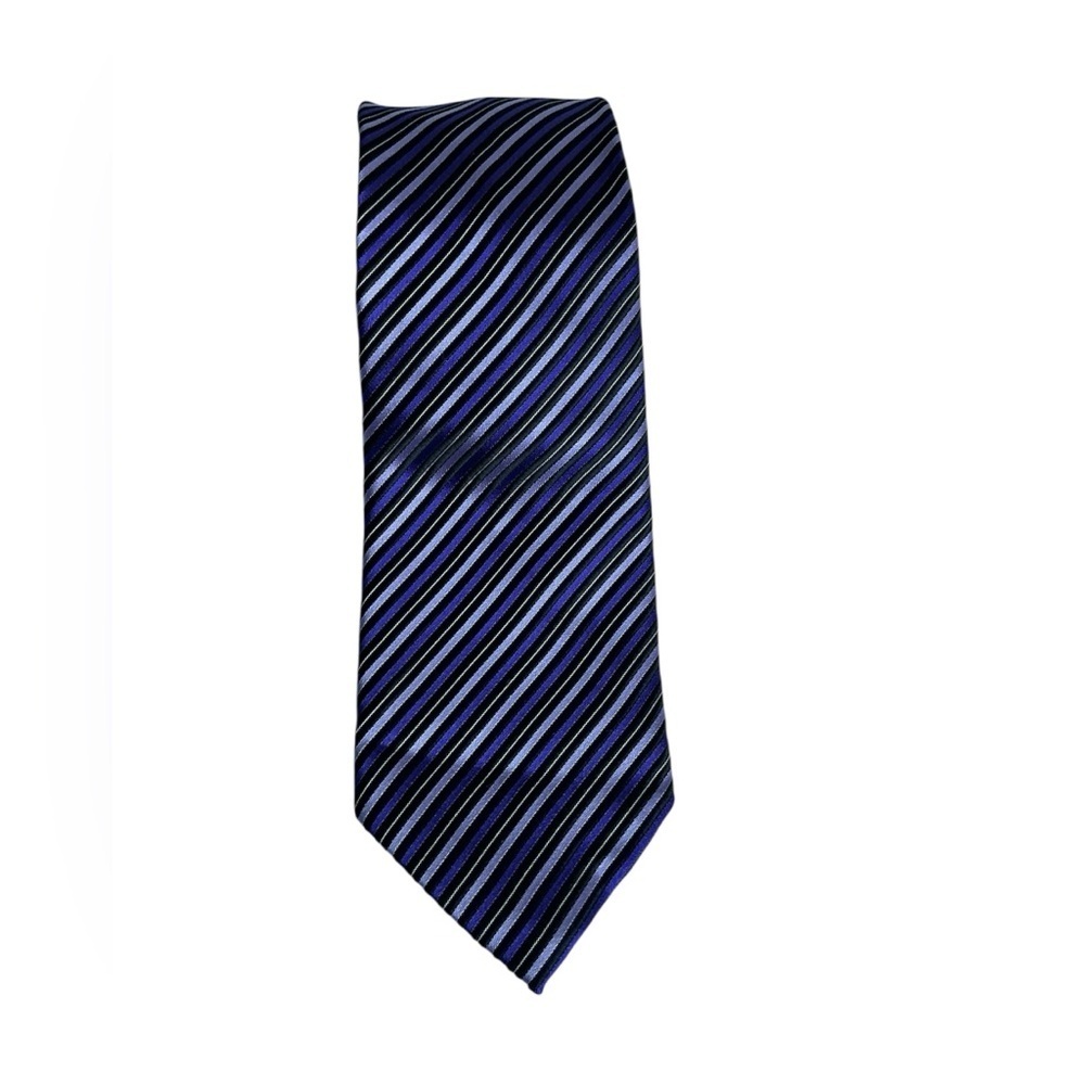 Donald J. Trump Elegant Striped Tie in Purple and Black